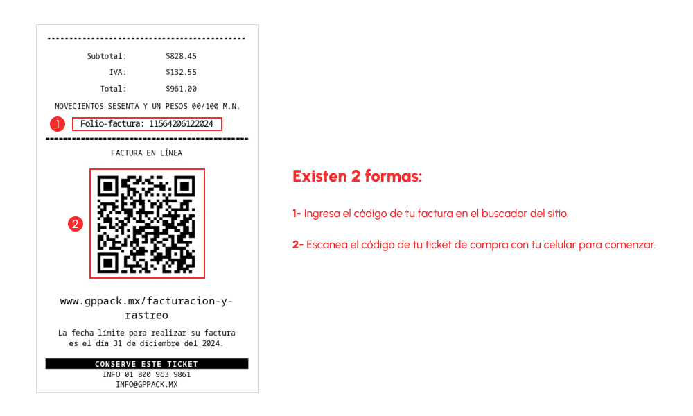 Ejemplo de ticket para facturar